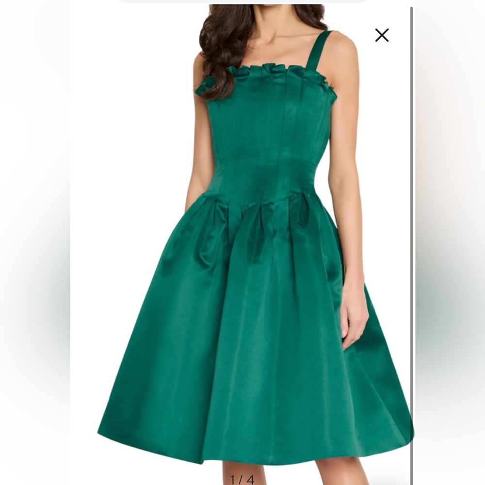 Tahari Teal Sleeveless Midi Dress
